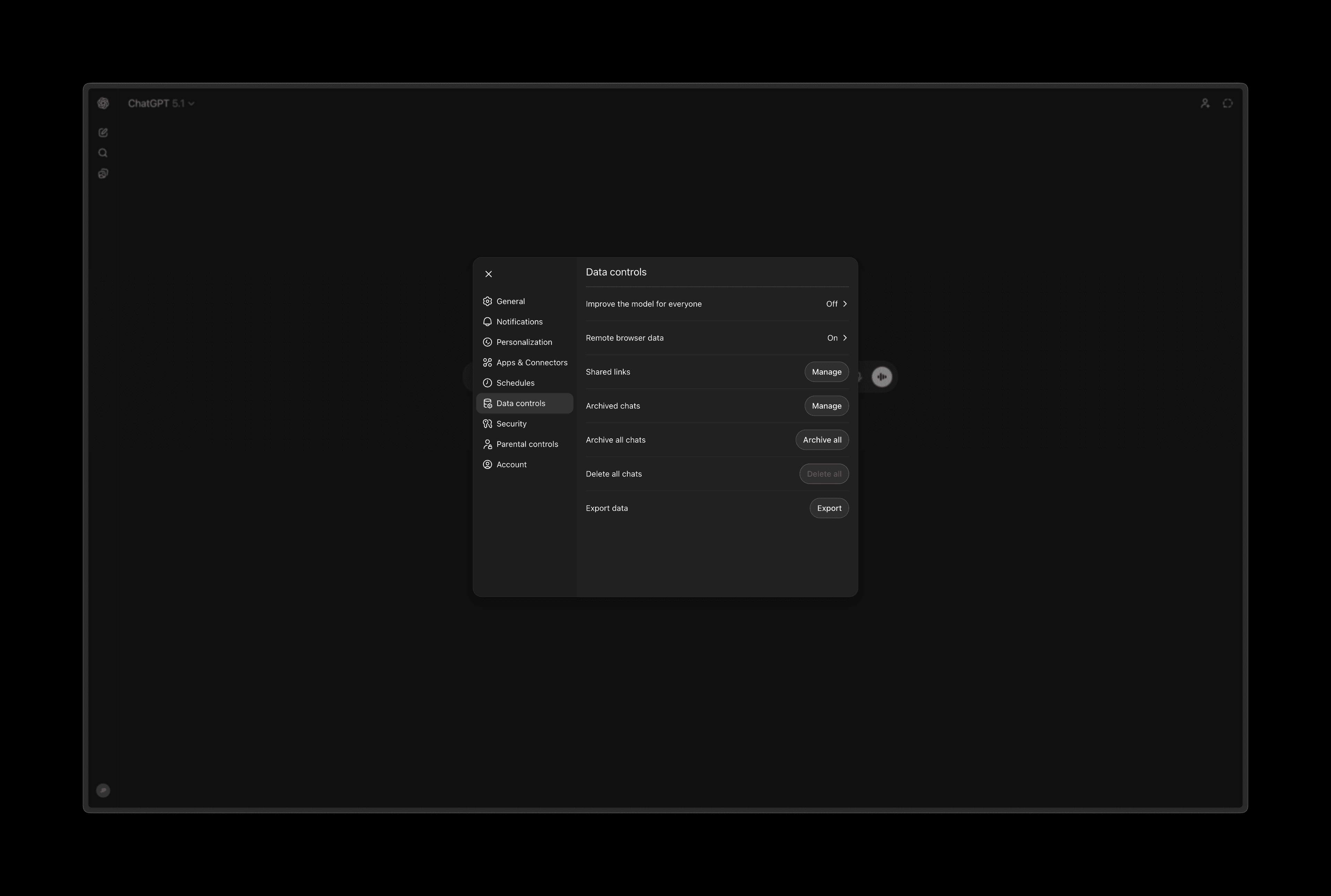 Export data from ChatGPT